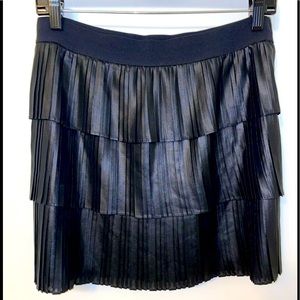 BCBG MAXAZRIA Faux Leather Pleated Skirt
